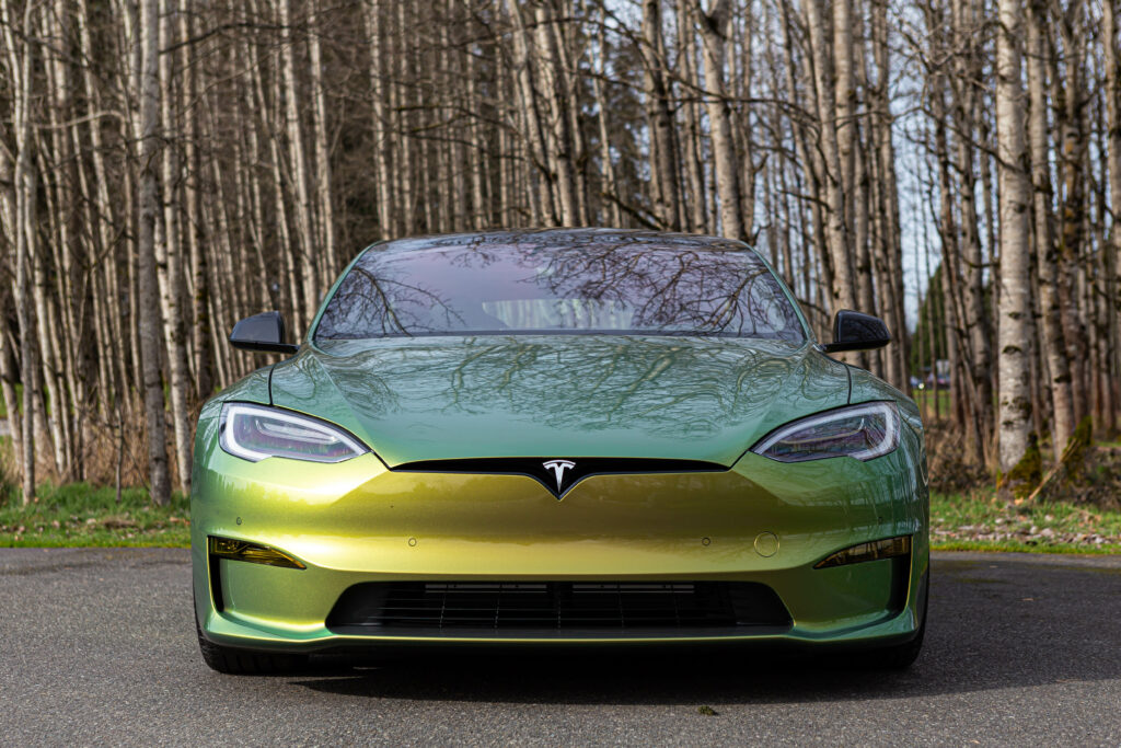 Tesla Model S Plaid in Color Shifting Green PPF